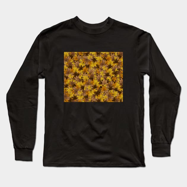 Fall maple leaf pattern background in Autumn Season Long Sleeve T-Shirt by DangDumrong